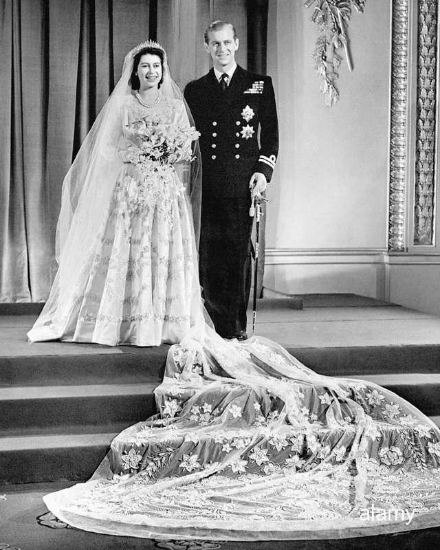 hoa cưới nữ hoàng Anh Elizabeth II